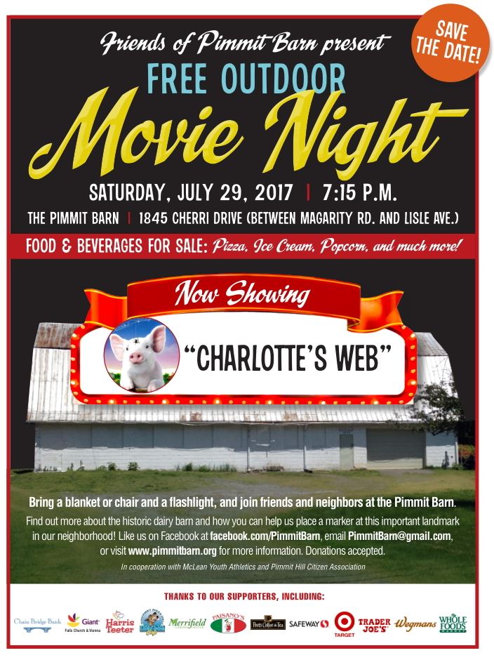 Pimmit Barn Movie Night Flyer 2017